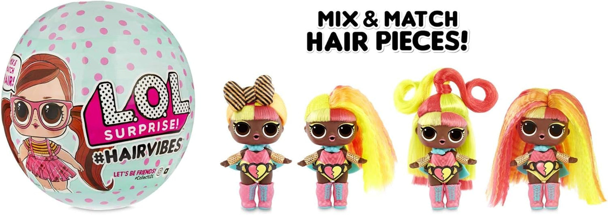 Bambole da collezione LOL Surprise per ragazze - Con 15 diverse sorprese e acconciature - Bambole #Hairvibes