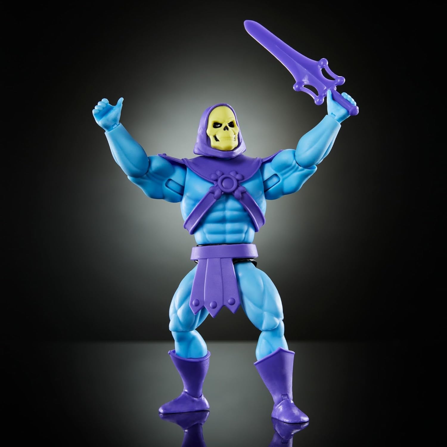 Giocattolo Masters of the Universe Origins, figura di Skeletor della collezione di cartoni animati, cattivo in piedi a ca. 14 cm con armatura, bastone, spada e 2 maschere, Action figures HYD24 Naty Shop