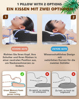 Cuscino per dolore al collo, cuscino ergonomico ortopedico per il collo, cuscino in memory foam addominale laterale posteriore, cuscino antirussamento per uomini e donne (62 * 34,5 * 12/8 CM) Cuscini ortopedici cervicali Naty Shop