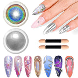 BISHENGYF Polvere per unghie cromata argento – Metal Holo Chromfarbener Nagelpuder, 1G Cromepulver Nägel Glitzer Glänzende Silver Nagelpulver Spiegeleffekt Pigment Nagelkunst, Diy-Design-Dekor Frauen Geschenk