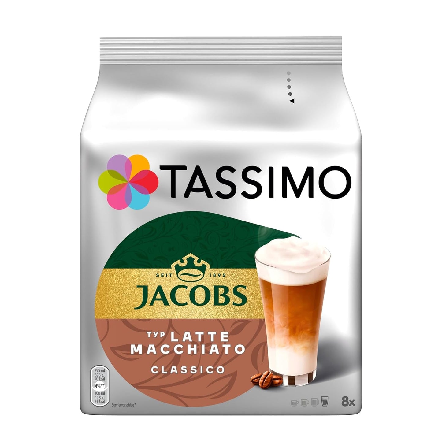 Tassimo Kapseln Jacobs Tipo Latte Macchiato Classico, 5 x 8 cialde, 40 Kaffeekapseln