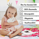 Biancheria da letto per bambine, Unicorno, 100 x 135 cm e 40 x 60 cm, cotone Biancheria da letto - bambini Naty Shop