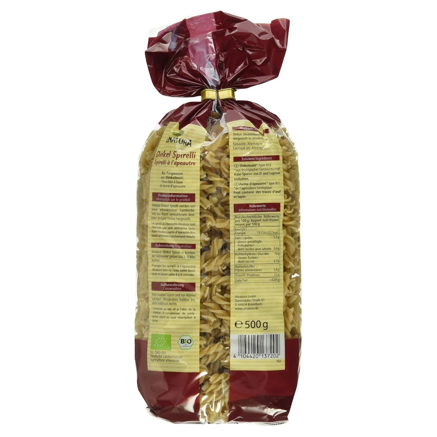Spirali di farro biologico, 500g (la confezione può variare)