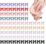 Set di decorazioni per unghie 3D da 100 pezzi Schleifen Nagelanhänger Nagelkunst Dekorationen Schleife Für Acrylnägel, Süße Kawaii-Schleifenanhänger, Hübsche Nagel-Schleifenanhänger-Dekoration