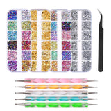 Strass per unghie con strumenti a punti, Decorazione unghie 3D, Set pietre glitter per unghie, Glitter per nail art, Accessori per unghie Design per unghie con pinzette