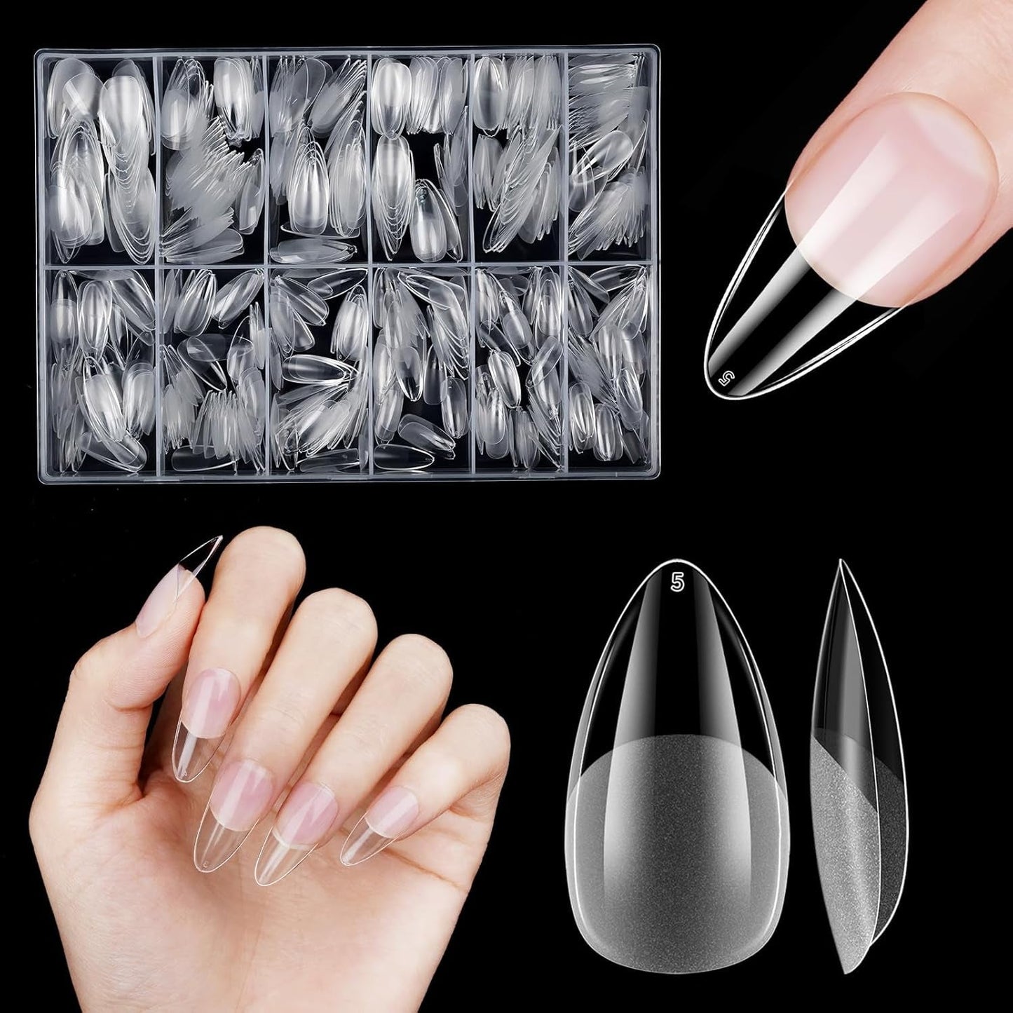 Unghie Artificiali Corte 500 Pezzi Punte Per Unghie In Gel Morbido Con Copertura Completa Per Unghie In Gel 12 Misure Punte Per Unghie Prelucidate Per Unghie In Gel Unghie Artificiali Corte Estensioni Per Unghie A Bara Con Scatola