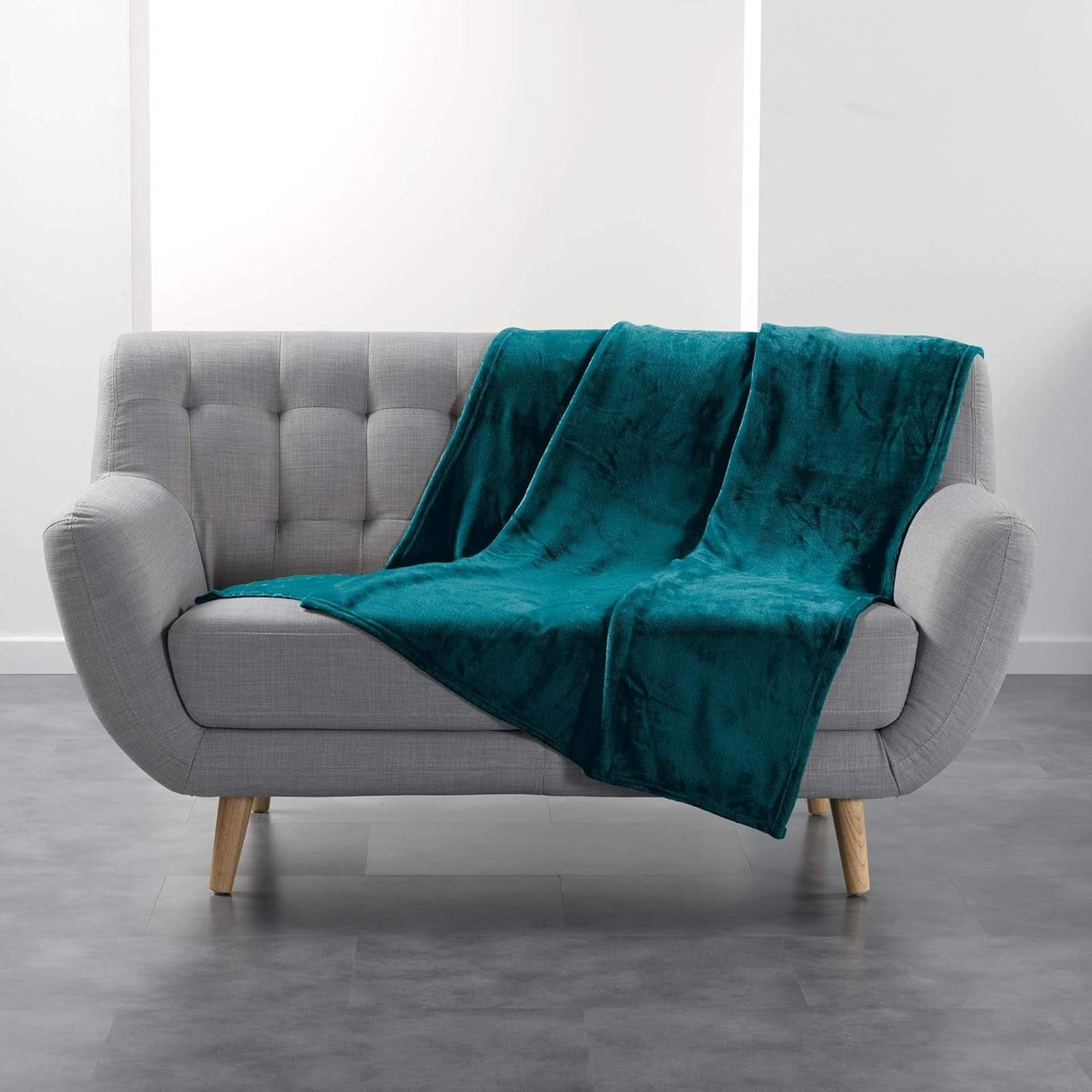 Douceur D'Intérieur FLANOU Plaid, Poliestere, Blu, 125 X 150 Cm Piumini e trapunte Naty Shop Titolo predefinito