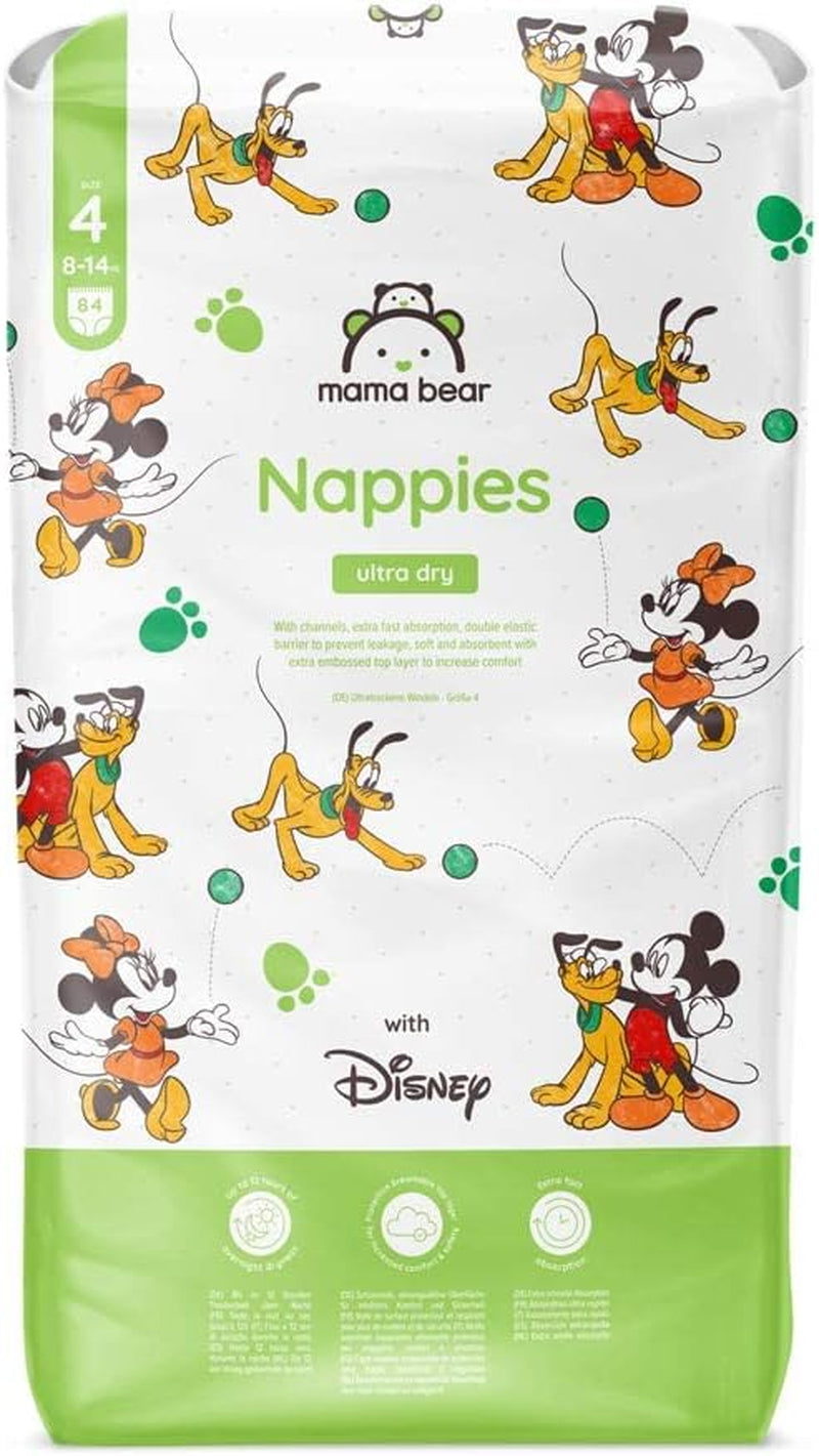 Marchio Amazon: Mama Bear Disney Pannolini Ultra Dry, taglia 3 (4-9 kg) - Scatola mensile, bianco, 172 pezzi (2 confezioni da 86)