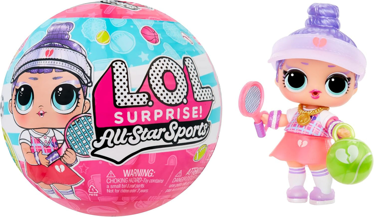 LOL Sorpresa! Collezione All-Star Sports Vault Tots - Include 1 bambola, confezione corazzata, 12 bambole da collezione, 8 accessori unboxing, ideale dai 4 anni in su, Rosa