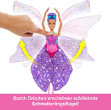 Barbie Dance And Flutter 2-in-1, bambola trasformabile da ballerina a farfalla, con ali apribili, capelli viola, gioielli per capelli e tutù staccabile, HXJ10 Naty Shop Dolls