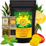 Set da tè Yerba Mate ● Tè Mate al Mango Tropicales 500G ● Set da tè Mate 4X25G ● Tè Mate con frutta ● Tè Yerba Mate con mango, ananas, limone
