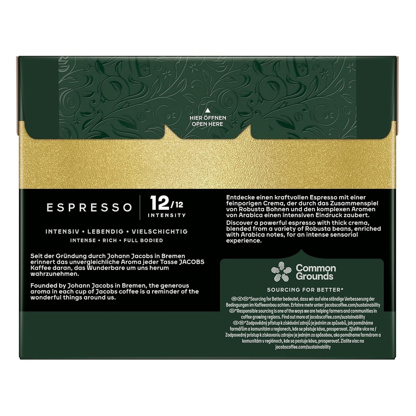 Jacobs Kaffeekapseln Espresso Ristretto, Megapack XXL, Intensität 12/12, 5 x 40 Getränke, Nespresso* compatibile Kaffee Kapseln, 200 Kapseln