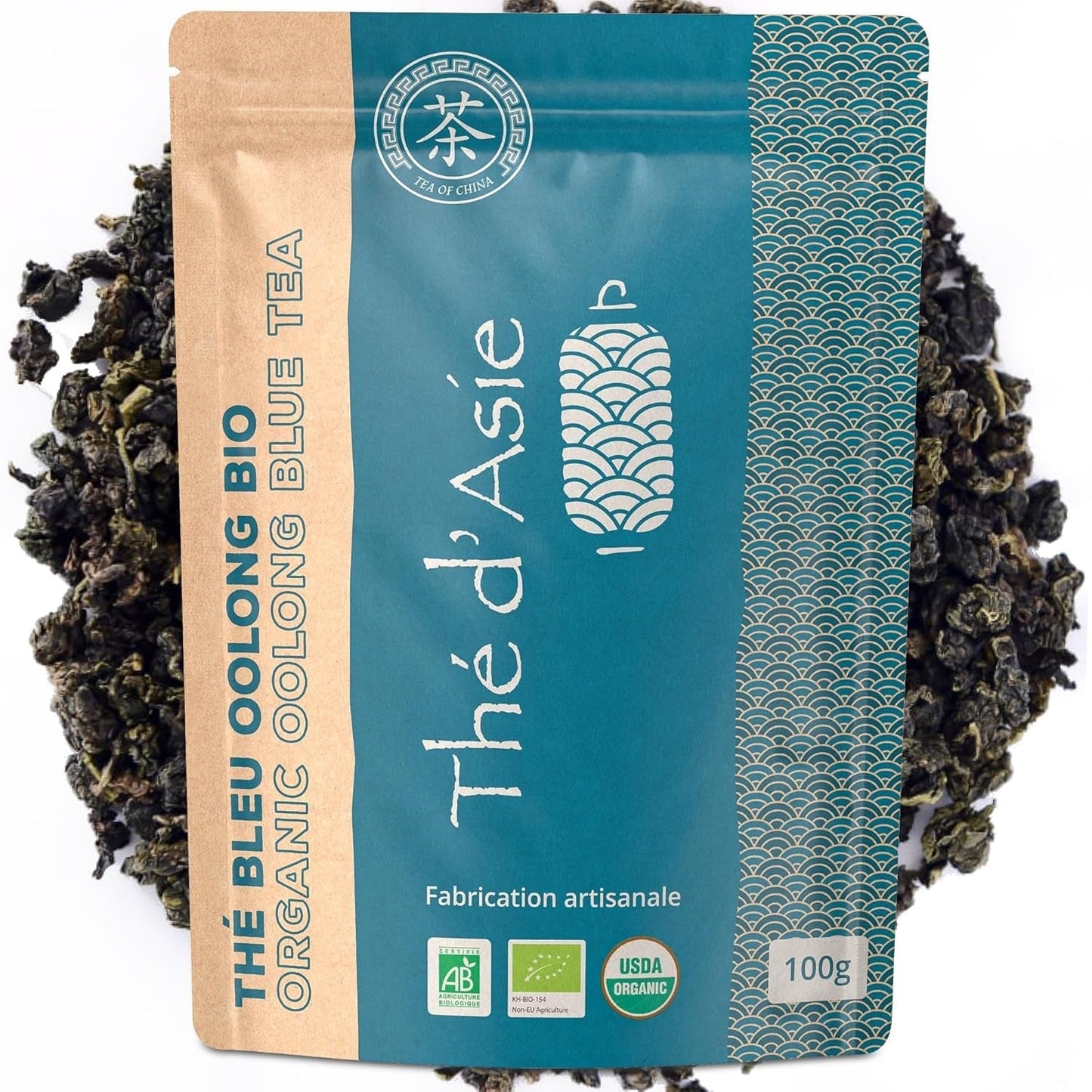 Khla - Tè Oolong Bio 100 G - Tè Blu - Tè Sfuso Naturale - Tè Asiatico Biologico - Sfuso e Tagliato - Tè alle Erbe e Infuso - Dalla Cina