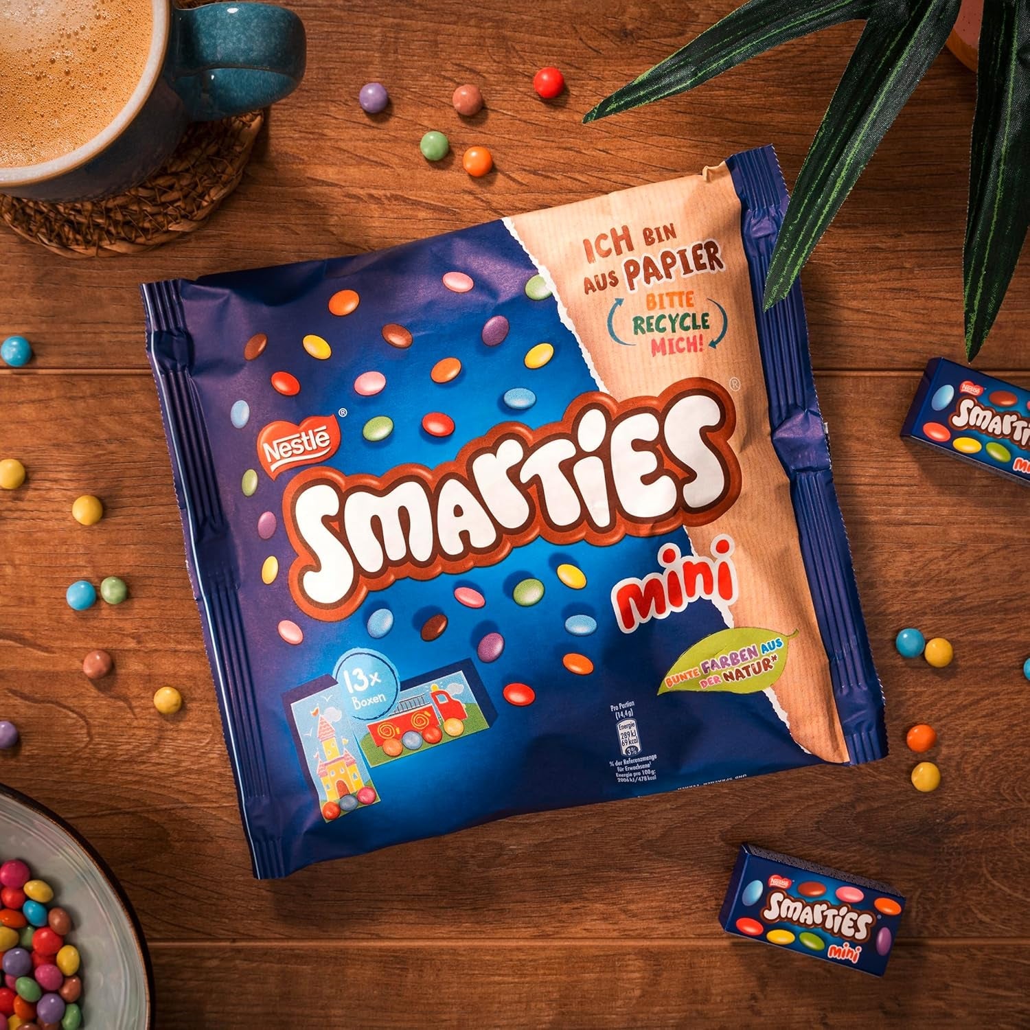 Nestlé SMARTIES Mini, lenticchie piccole con cioccolato al latte, confezionate singolarmente, confezione da 16 (16 x 187 g)