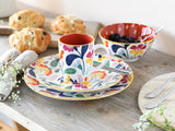 CreaTable, 17407, serie Folklore, set di stoviglie da 16 pezzi per 4 persone, servizio combinato in porcellana, lavabile in lavastoviglie e adatto al microonde, produzione di qualità