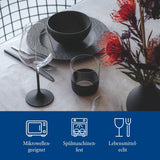 Villeroy & Boch Manufacture Rock Set Starter, 6 Pezzi, Nero, Lavabile in Lavastoviglie, Adatto al Microonde, Set Piatti Nero Opaco, Stoviglie, Posate, Porcellana Premium