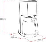 Melitta Enjoy Top Therm - Macchina per caffè espresso con filtro e caraffa termica in acciaio inossidabile, fino a 10 tazze di caffè, nero/acciaio inossidabile