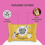 Salviette umidificate per mani Marcel's Green Soap, confezione da 60 - Vaniglia e fiori di ciliegio - A base vegetale - Biologiche