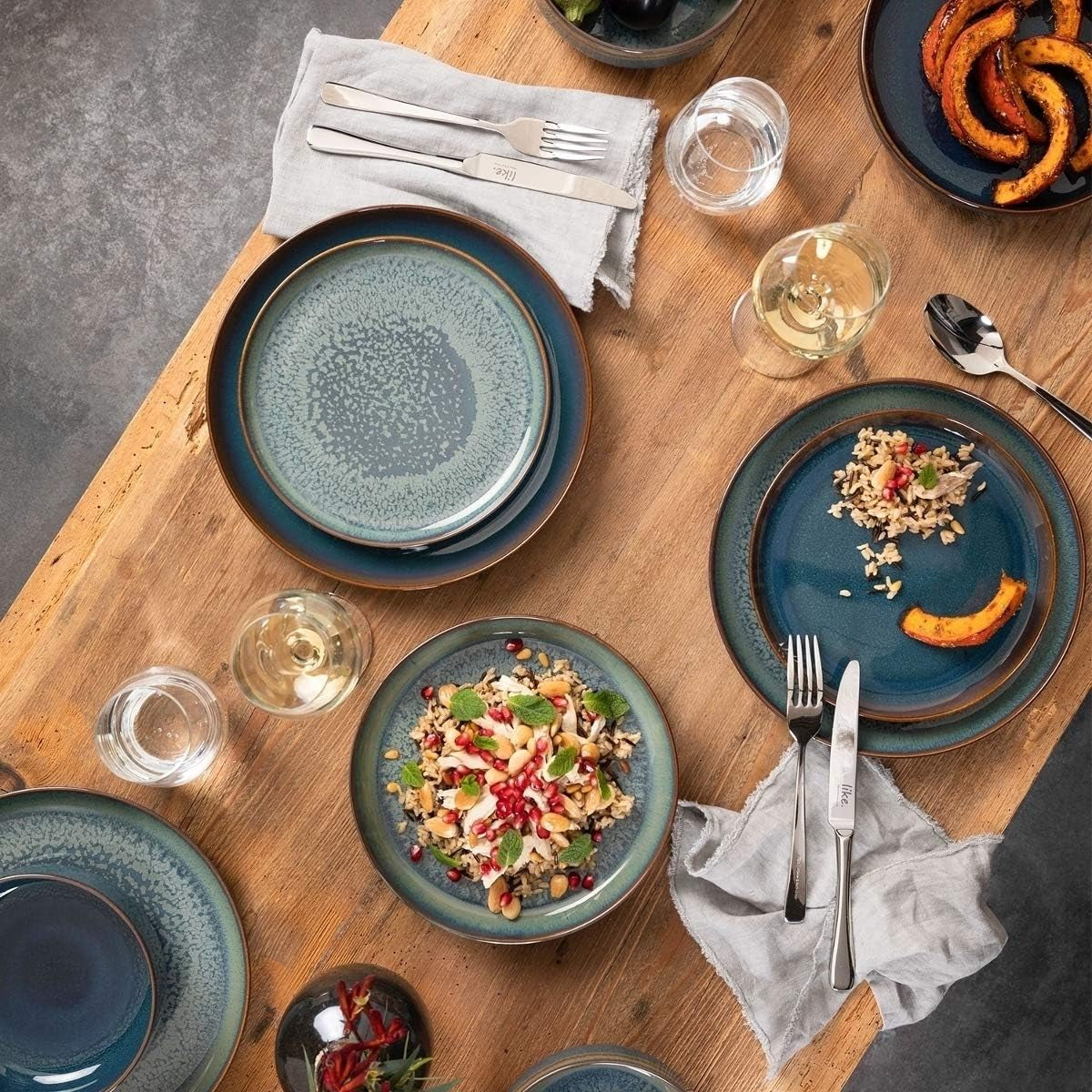 Villeroy & Boch Crafted Denim set da colazione, 6 pezzi, per 2 persone, blu