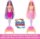 BARBIE Bambola Sirena - Ispirata alla serie TV "Barbie: Hidden Magic" con effetto cambia colore e accessori, capelli rosa lunghi 19 cm per lo styling, per bambini dai 3 anni in su, HRP97