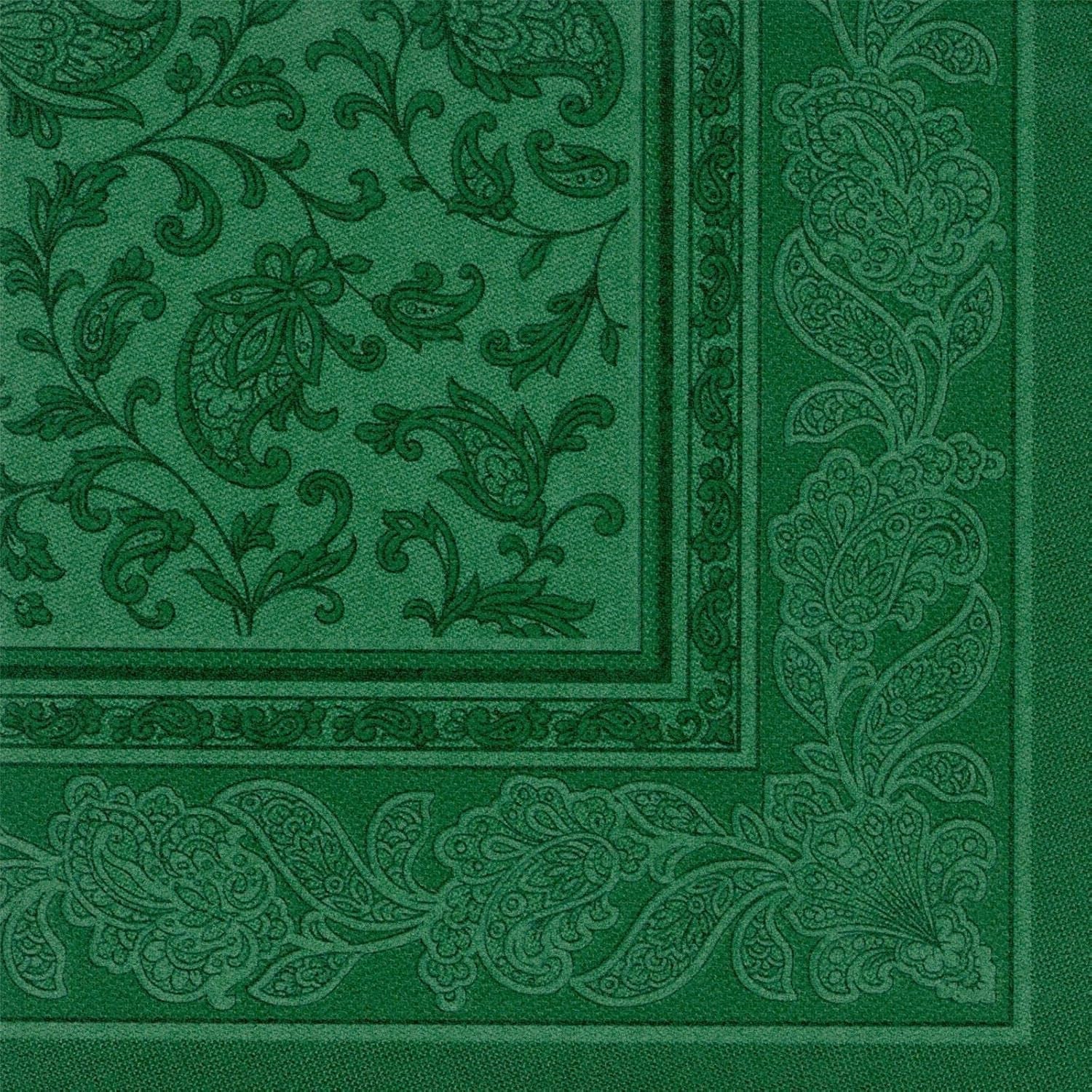 50 tovaglioli "ROYAL Collection" piega 1/4 40 Cm X 40 Cm verde scuro "Ornamenti"