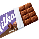 Milka Noisette – Cioccolato al latte alpino con delicato e cremoso ripieno alla nocciola – 25 x 90g
