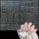 3D Nagelsticker Aurora 30 Blatt Gold Nail Art Sticker Selbstklebend Nagelaufkleber Holografisches Stern Herz Dekoration Nageldesign Zubehör
