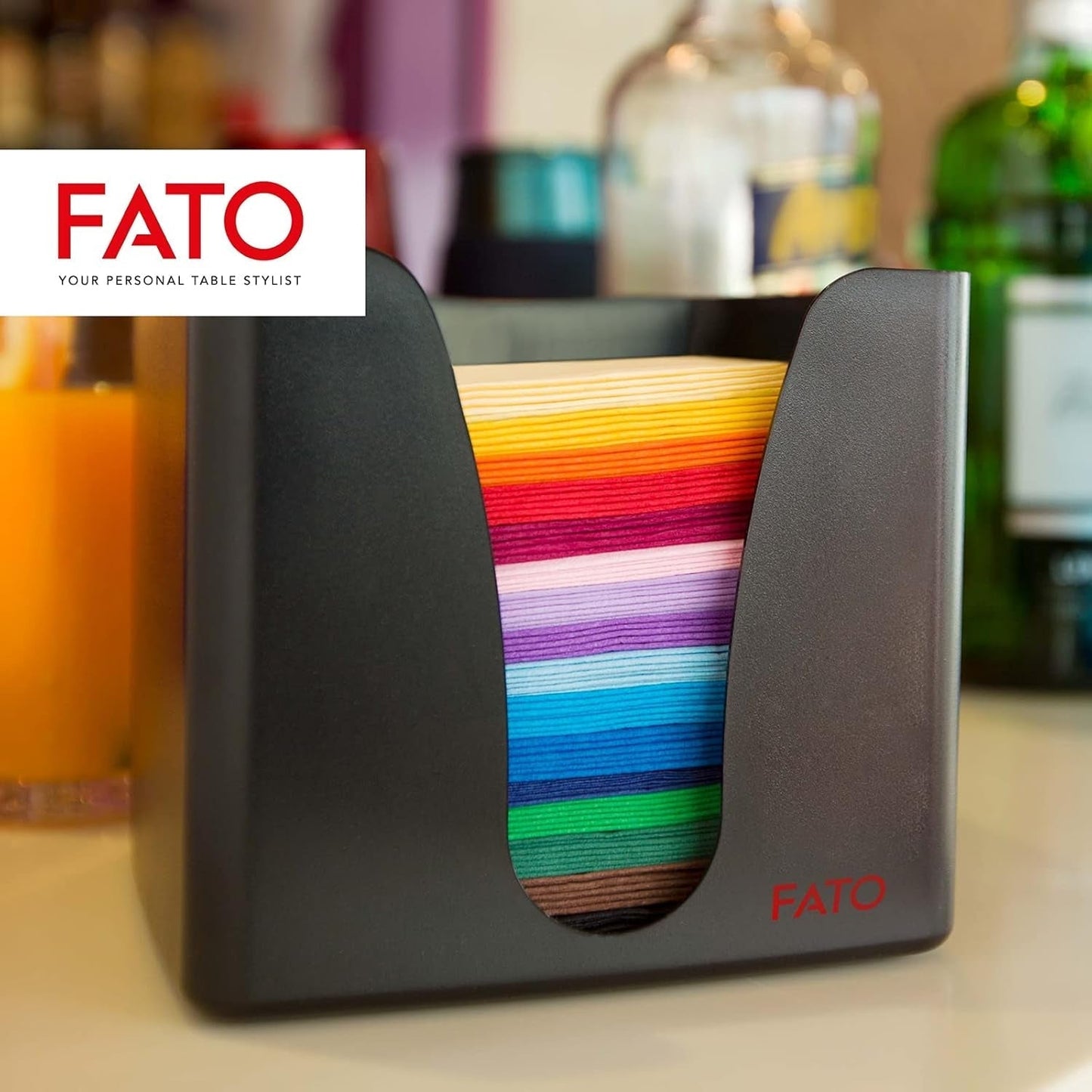 , Tovaglioli di carta usa e getta, Ideale per aperitivi e cocktail, Confezione da 100 tovaglioli, Formato 24X24 piegato in 4, 2 strati, Colore Tortora, Carta di pura cellulosa 100%, Certificato Fsc