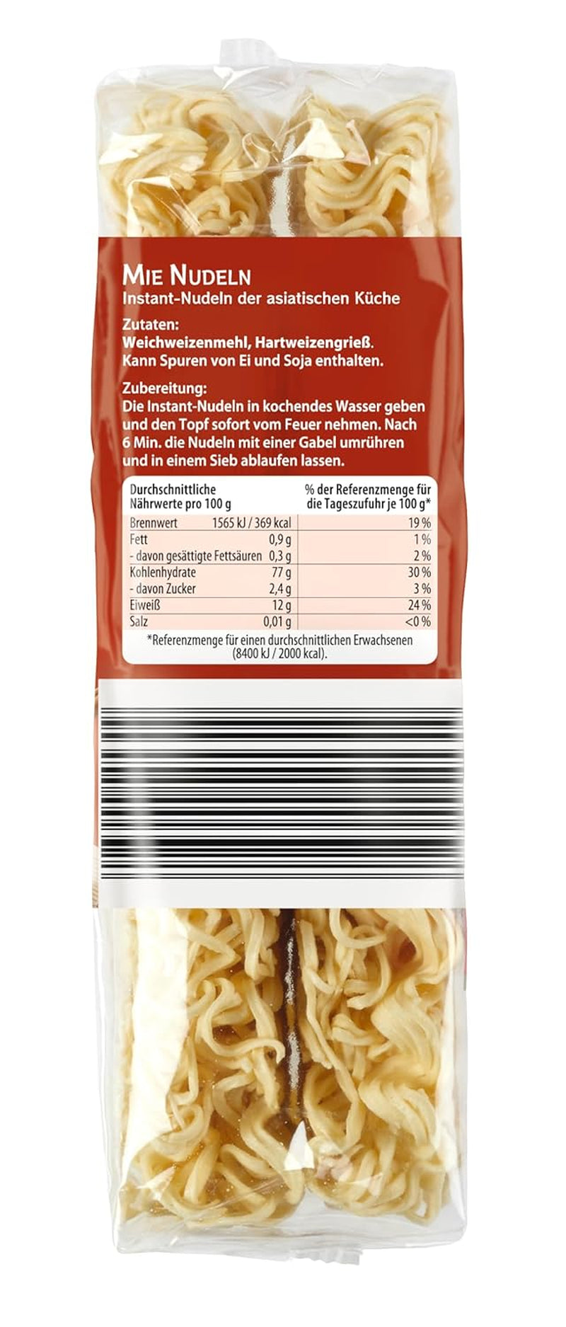 Giardino di bambù - Mie Noodles | Noodles istantanei per la cucina asiatica | Ideale per piatti wok o zuppe Vegani | Busta da 250 g