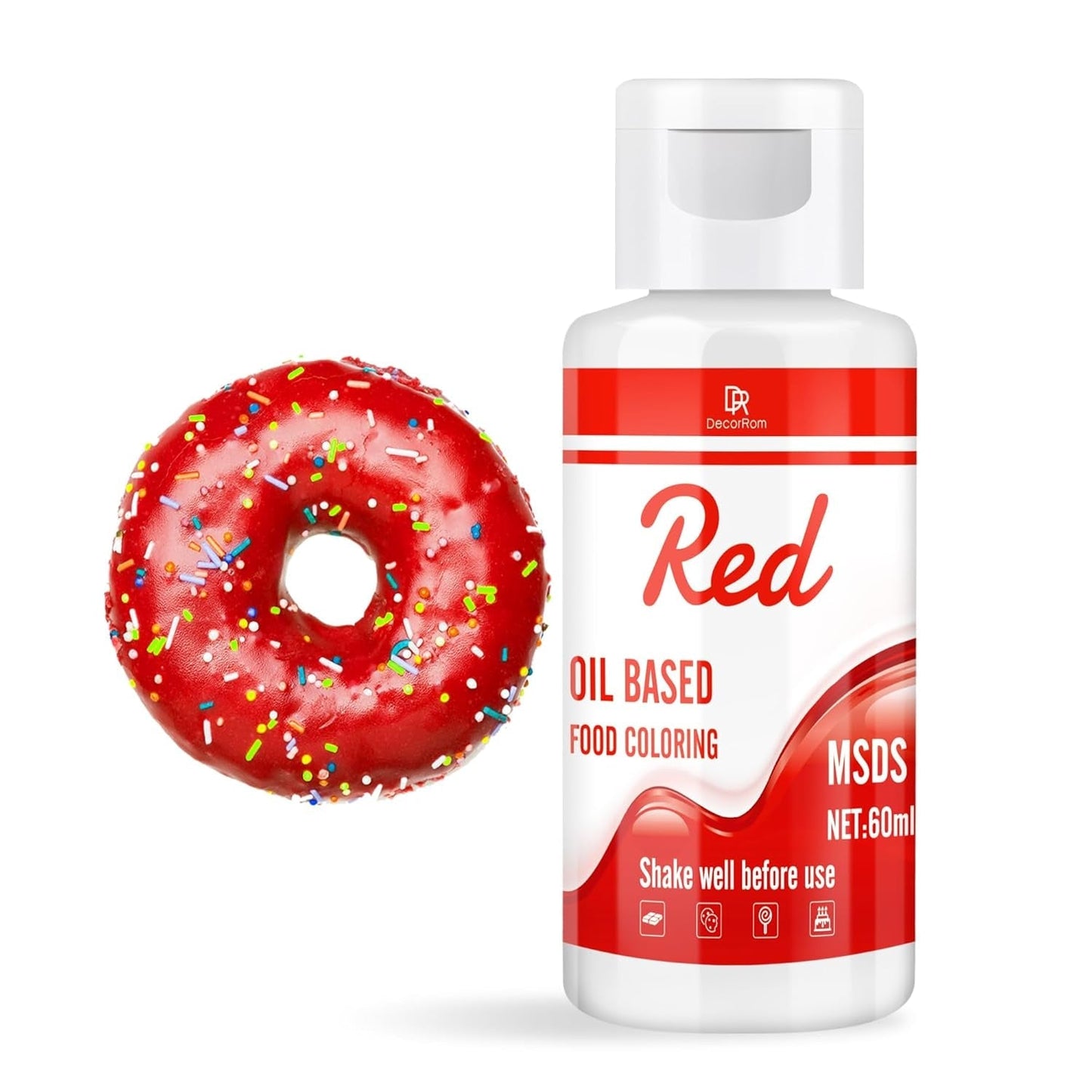Miscela di colori dolci per cioccolato - 60 ml di polvere di olio per fondente, decorazioni per torte, torte - colorante alimentare fluido per burro di kakao, crema al burro, torta (nero) Naty Shop Rot