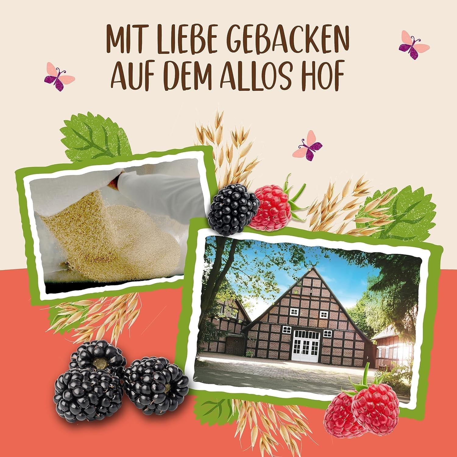 Allos Hof Granola ai frutti di bosco | Muesli biologico | Muesli ai frutti di bosco | Muesli Croccante | Cereali per la colazione | Confezione da 6 (6 x 300 g), 1 pezzo (confezione da 6)