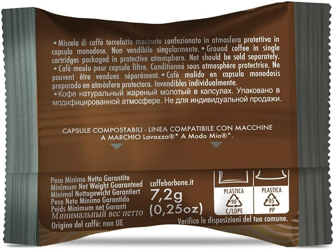 Caffè Borbone Don Carlo, Schwarze Kaffeemischung - 50 Kapseln - Compatibile con Lavazza®* A Modo Mio®* Haushalts-Espressomaschinen