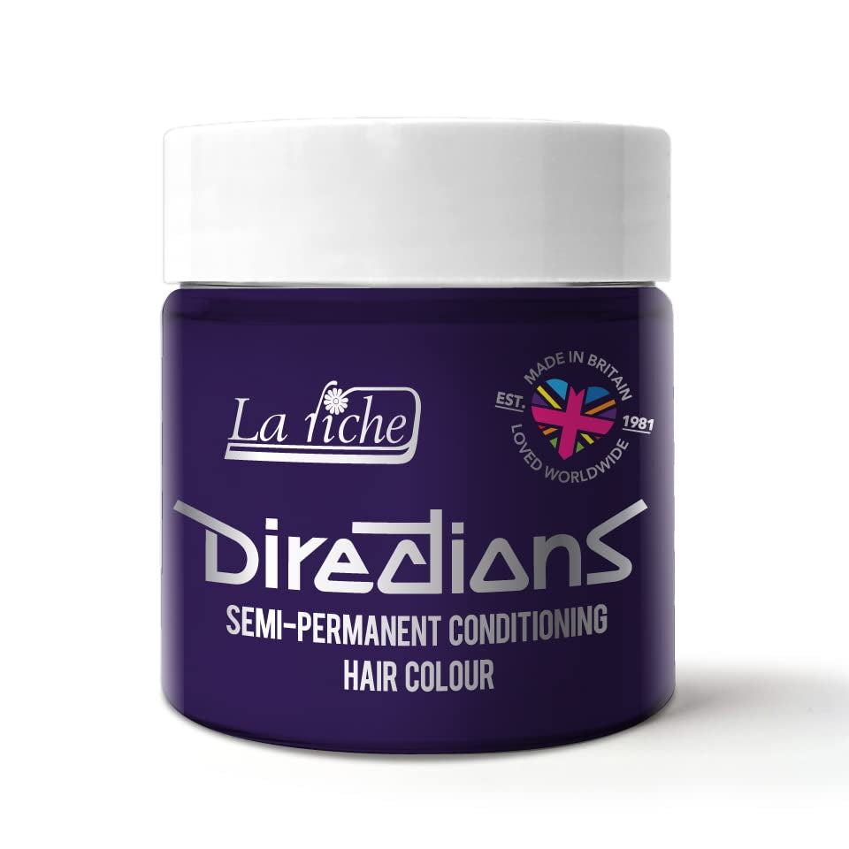 Colore semipermanente per capelli Directions Tubo da 100 ml - Tintura per capelli Deep Purple Naty Shop Deep Purple 100 Ml (1 confezione)