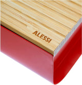 Alessi Mattina BG03 WG - Cestino per il pane in acciaio inox con resina epossidica e legno di bambù, grigio caldo Contenitori per alimenti Naty Shop