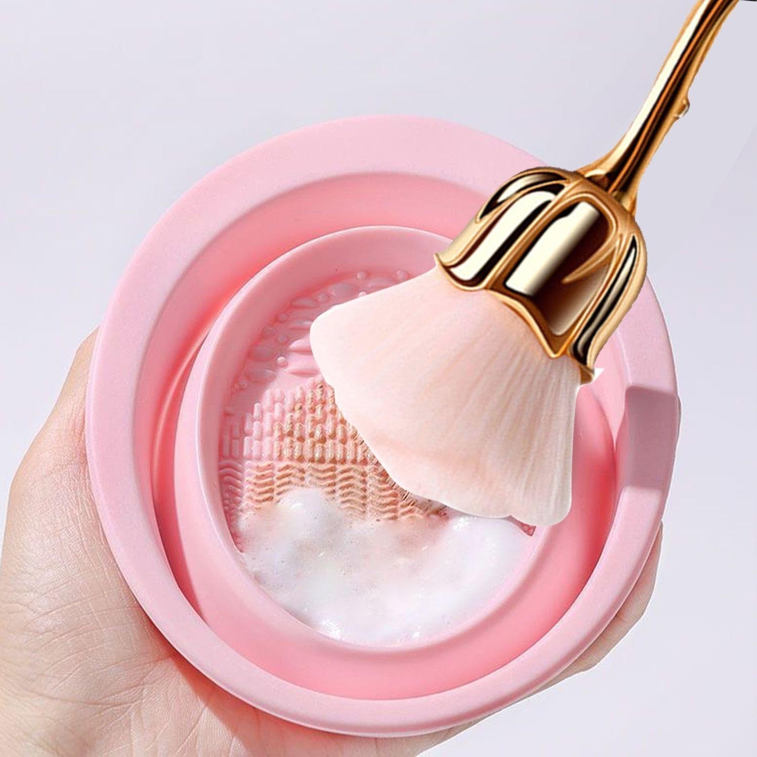 2 contenitori per il trucco dei blumen, 1 waschschüssel, pennelli per nail art, contenitori per il trucco del fondotinta, accessori per il trucco per nail art