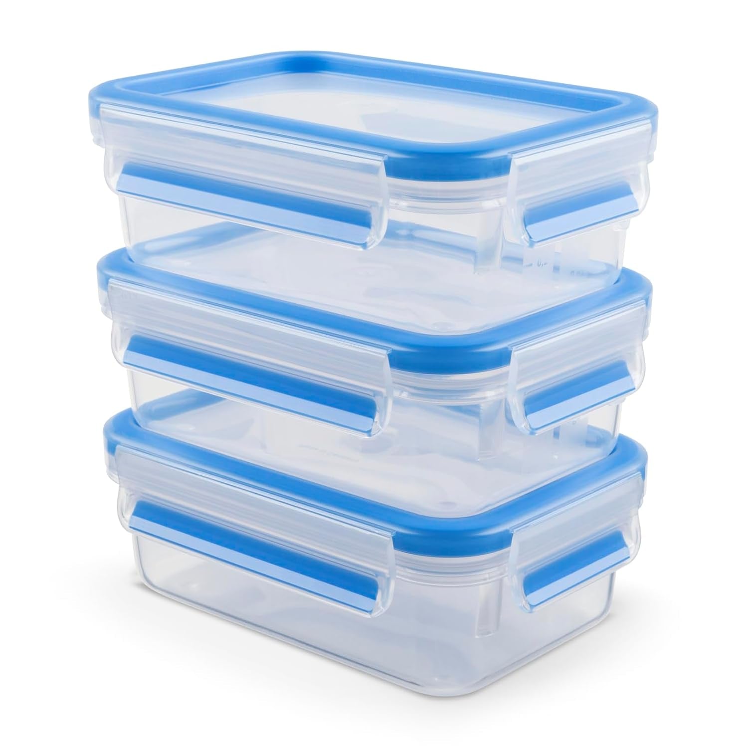 Emsa 508558 Contenitori per alimenti Clip & Close | Set da 3 pezzi | 3 x 1 litro | da -40 a +100 gradi | plastica | Sigillato al 100% | sigillo speciale per la freschezza Scatole per la conservazione degli alimenti Naty Shop