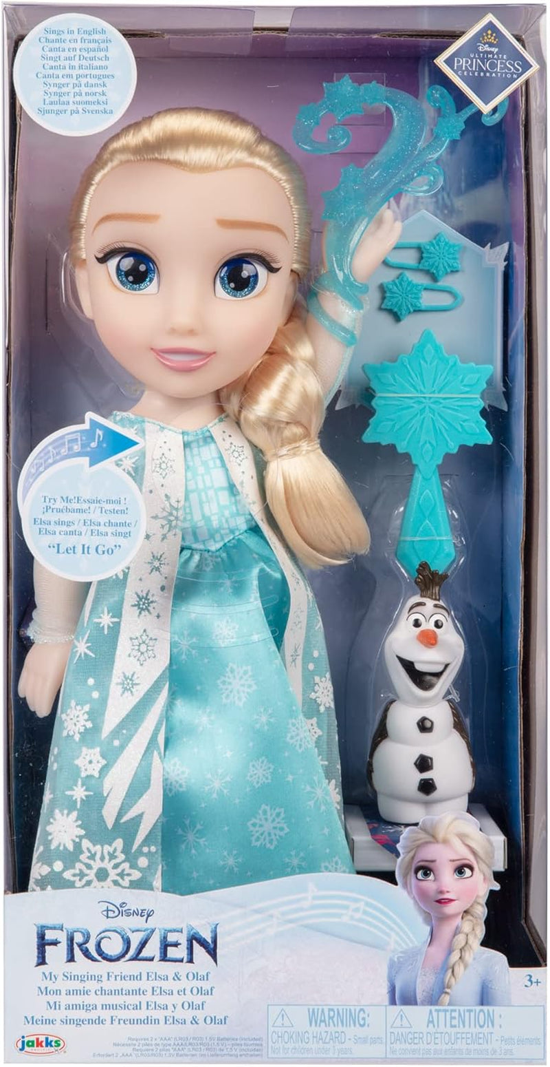Disney Die Eiskönigin - Frozen - Bambola ELSA cantante 35 cm, che canta "Let It Go", compresi accessori per un divertimento extra, perfetta per ragazze dai 3 anni, 225306, Türkis