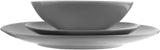 Set di stoviglie in gres da 6 porzioni Amazon Basics da 18 pezzi Smoky Grey