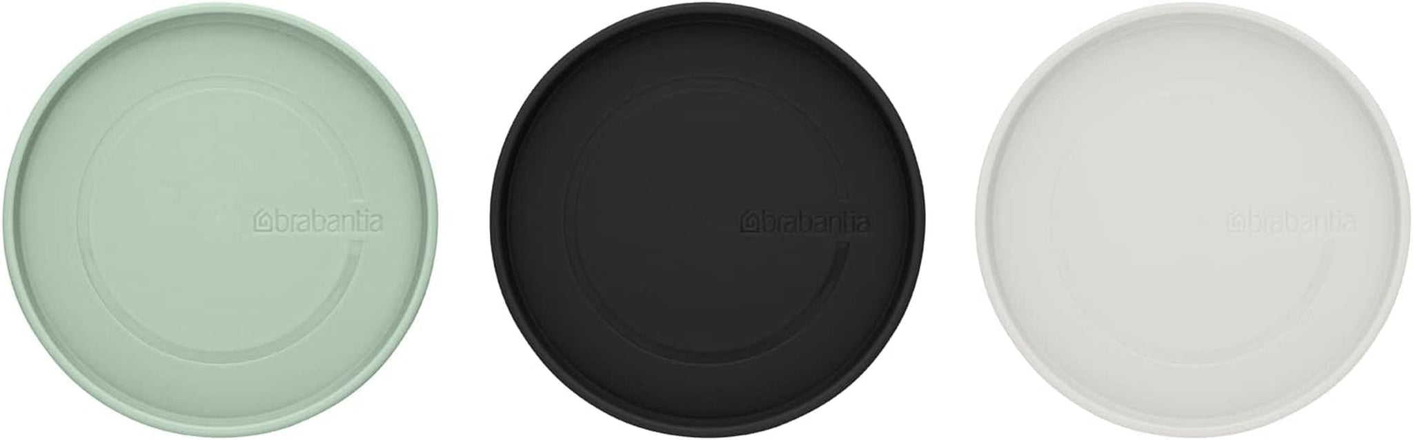 Brabantia - Contenitore in Vetro Impilabile con Coperchio - Set da 3 - Conservazione degli Alimenti - Mantiene il Cibo Fresco più a lungo - Guarnizione in Silicone - Lavabile in Lavastoviglie - Grigio Scuro/Grigio Chiaro/Verde Giada - Contenitori per Alimenti da 0,3 L/0,6 L/1,1 L Naty Shop