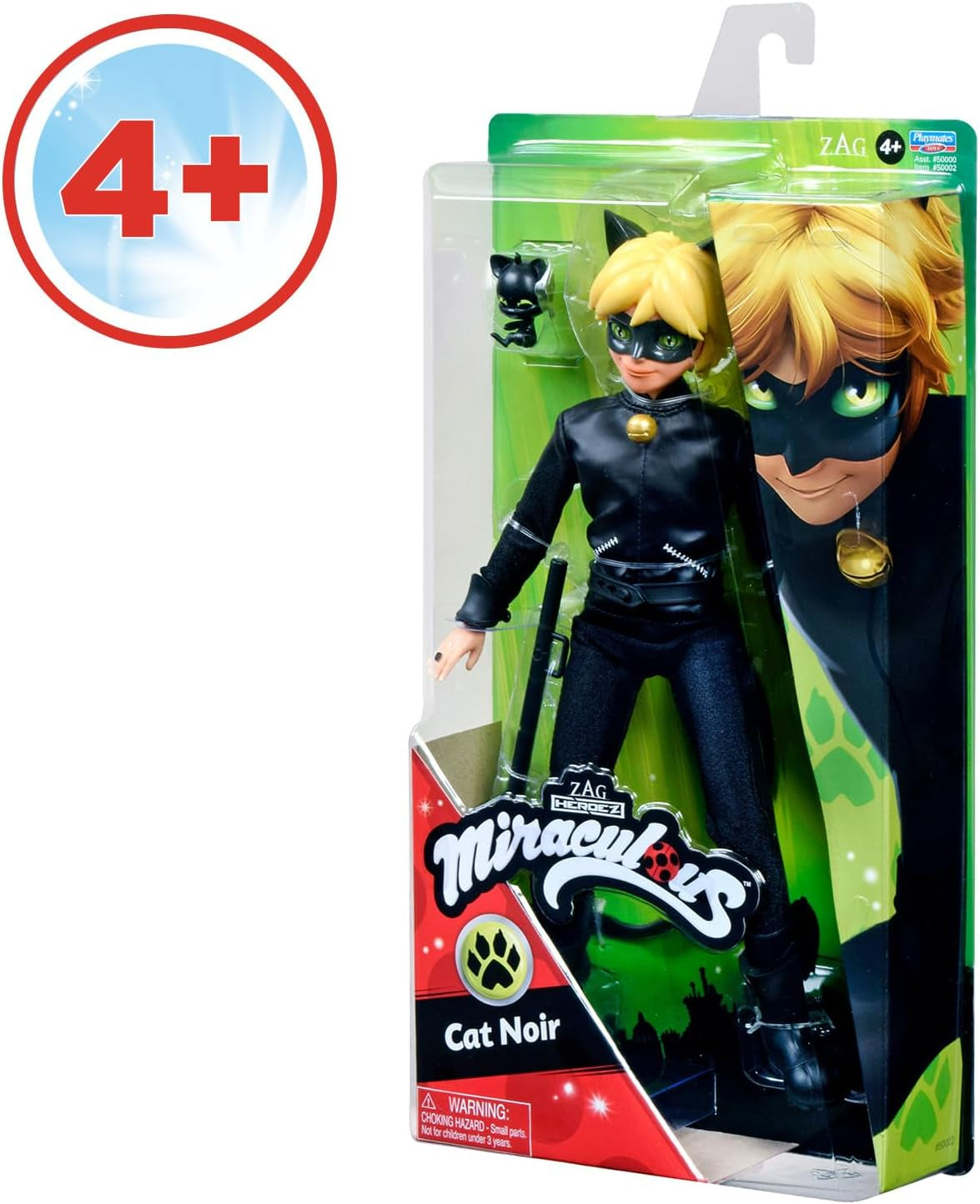BANDAI - Miraculous Ladybug - Bambola manichino da 26 cm - Motan Noir - Miraculous con licenza ufficiale - Bambola articolata Motan Noir - Giocattolo dai 4 anni in su - P50002