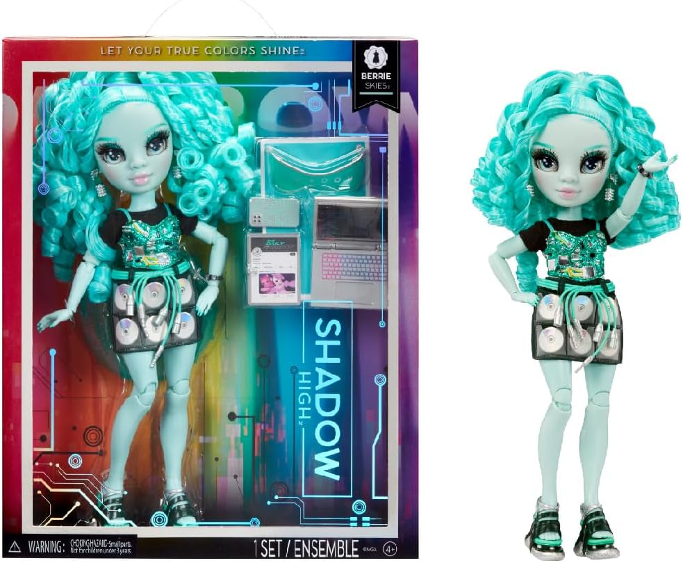 Rainbow High Shadow High Series 3 - Berrie Skies - Bambola alla moda verde - Abito alla moda e oltre 10 accessori di gioco colorati - Ideale per bambini di 4-12 anni e collezionisti