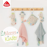 Fehn campanello giocattolo a forma di polpo - sonaglio, cigolio, sensazione motoria - peluche per neonati con tessuto morbido - giocattolo per neonati e bambini da 0+ mesi Baby Toys Naty Shop