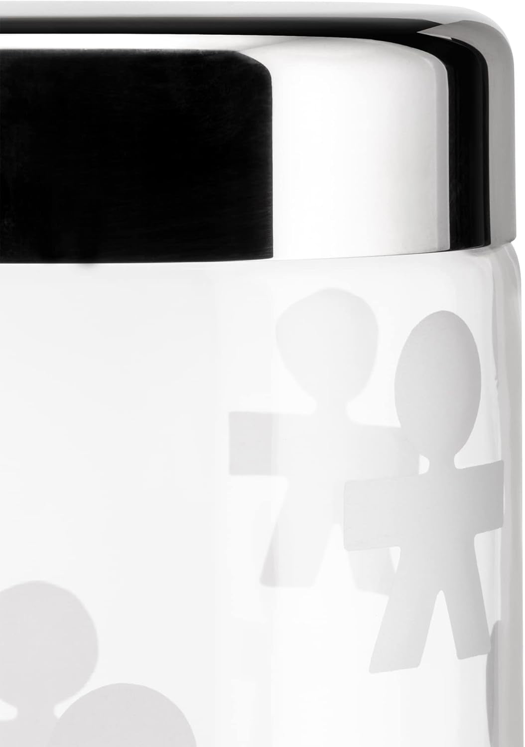 Alessi AKK37 GIROTONDO Barattolo da cucina in vetro con impronta e coperchio in acciaio inox sigillato, L 21.6cm, H 10.5cm Contenitori per alimenti Naty Shop