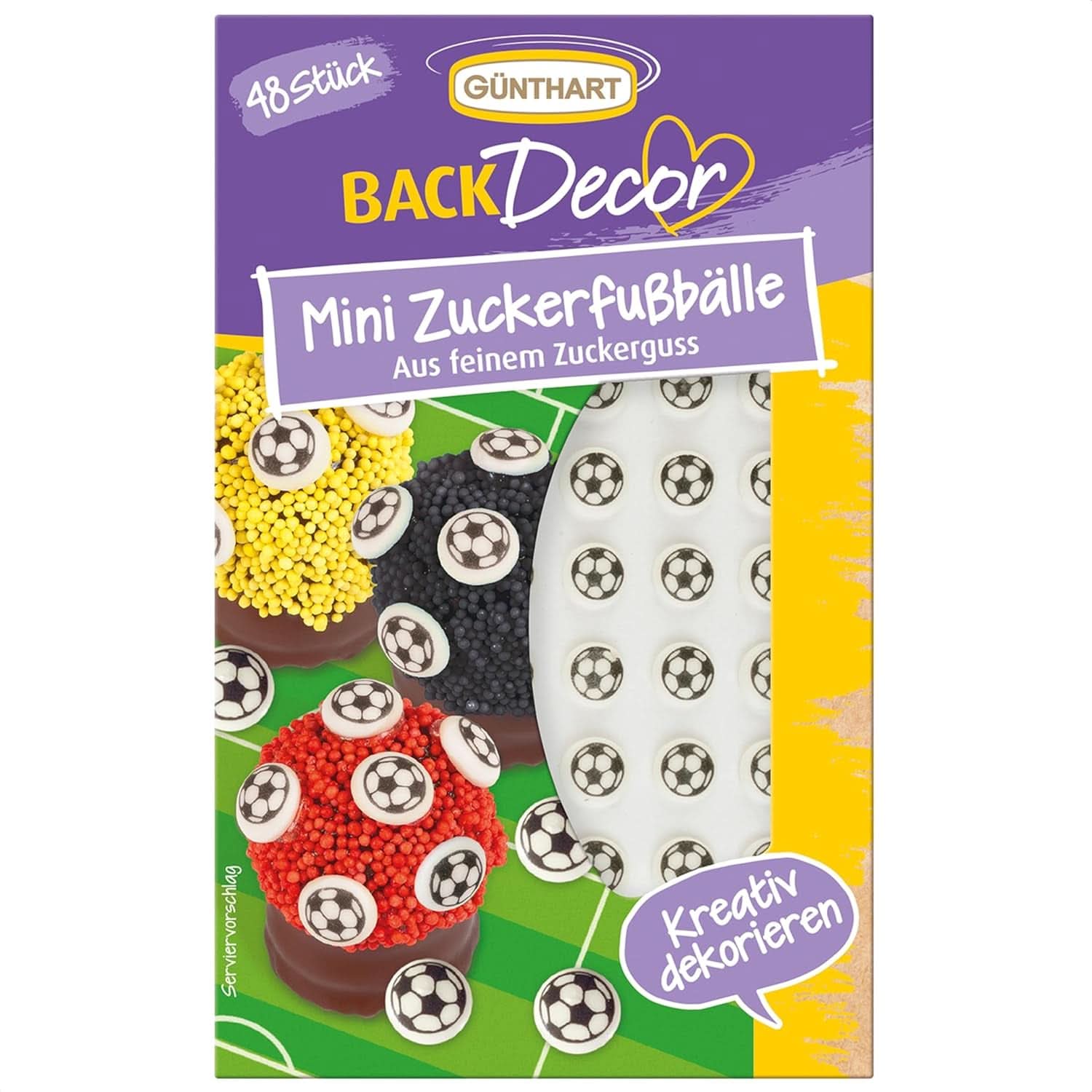 Günthart Backdecor 12 Giocatori e Palloni da Calcio in Zucchero, 21 Grammi Naty Shop Palloni da Calcio in Zucchero