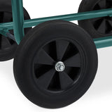 Relaxdays Carrello Portagomma Fino a 60m 4 Gomme in Gomma Piena Accoppiamento a Scatto Avvolgitubo in Metallo Dispenser per Tubo Verde