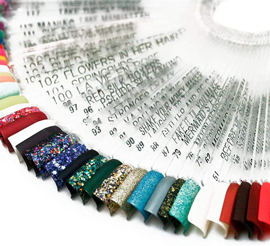 40 Stick per Capsule Smalto Artificiale, Pratico Ventaglio, Nail Art (40, Trasparente)