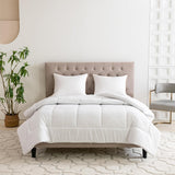 Good Nite Set Biancheria da Letto per Letto Singolo, 15 Tog, Calore Invernale, Letto Singolo, Morbido Poliestere, Fibra Cava, Lenzuola Bianche con Strisce Angolari, Lavabile in Lavatrice (Bianco, 15 Tog, 130 X 150 cm) Naty Shop Trapunte e Trapunte