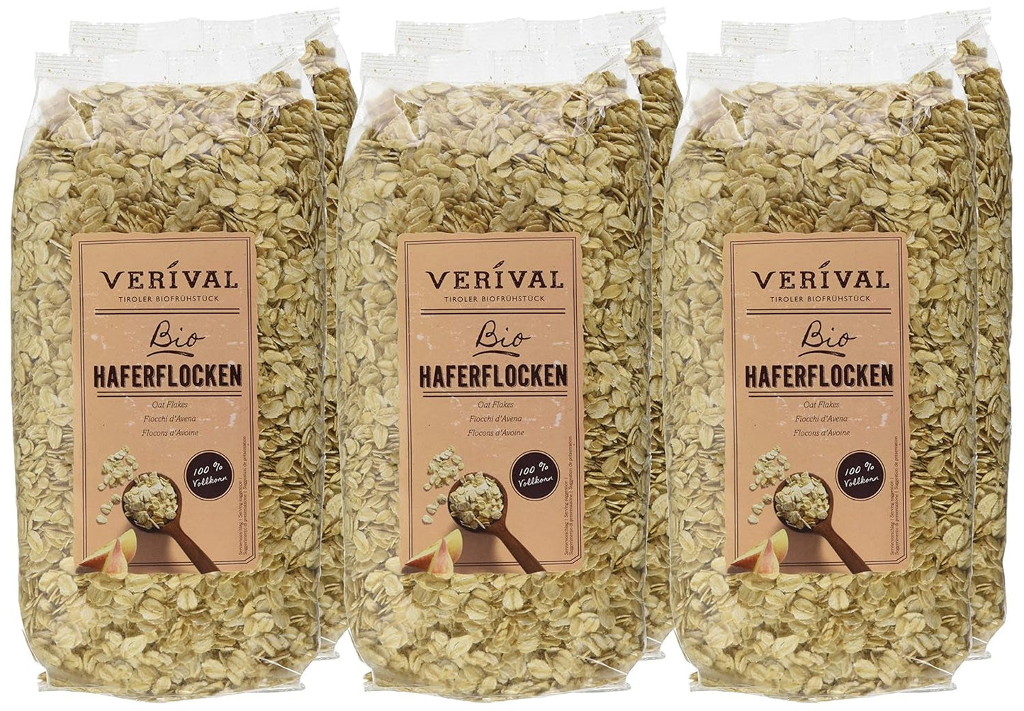 Farina d'avena biologica Verival, confezione da 6 (6 x 500 g)