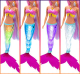 Simba Steffi Love Sirena Sirena con Funzione Luce Arcobaleno, Capelli Extra Lunghi, Figura di Delfino e Fermagli per Capelli, Altezza 39 cm, Funzione Try-Me, dai 3 anni in su