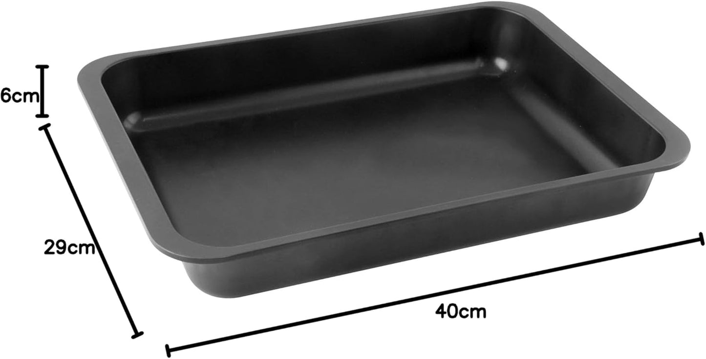 Zenker Ofenbackform (40 X 6 X 29 Cm) SPECIAL COTTURA, Rechteckige Ofenform Mit Antihaftbebeschichtung, Backform Mit Extra Hohem Rand (Farbe: Schwarz), Menge: 1 Stück Stampi e vassoi per cuocere Naty Shop